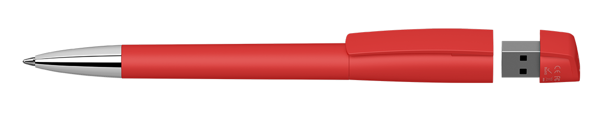 Turnus Softtouch Kugelschreiber rot mit USB