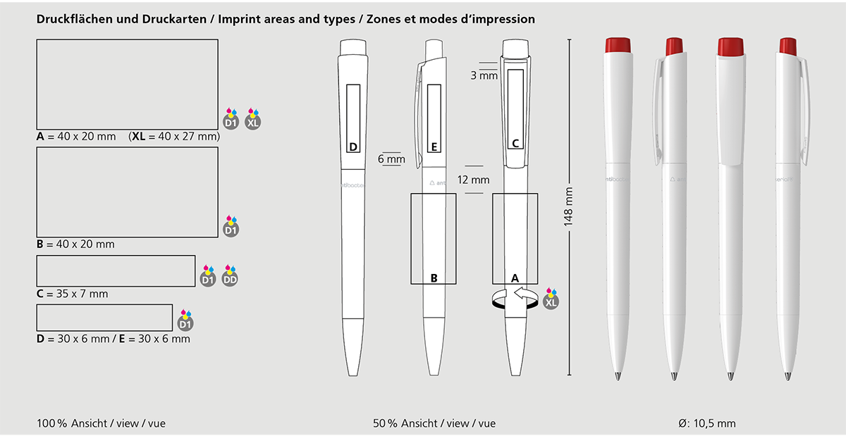 Zeno Recycling Antibacterial Ballpoint Pen KlioEterna