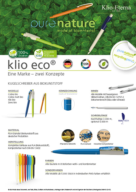 Klio-Eterna Flyer Klio Eco Kugelschreiber
