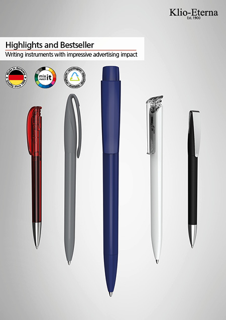 Klio-Eterna Flyer Highlights und Bestseller Pen
